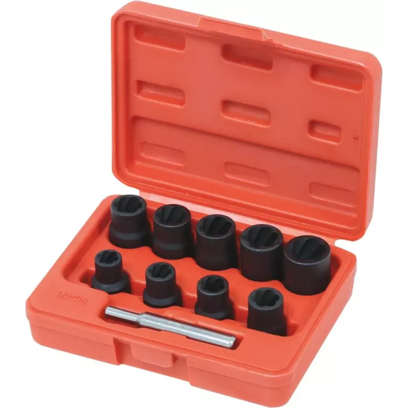 Douilles twist 1/2" de 10 à 19mm pour écrous rouillés - coffret de 10 pcs