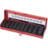 Douille à chocs 1/2" longue de 11 à 24mm - coffret métallique de 10 pcs