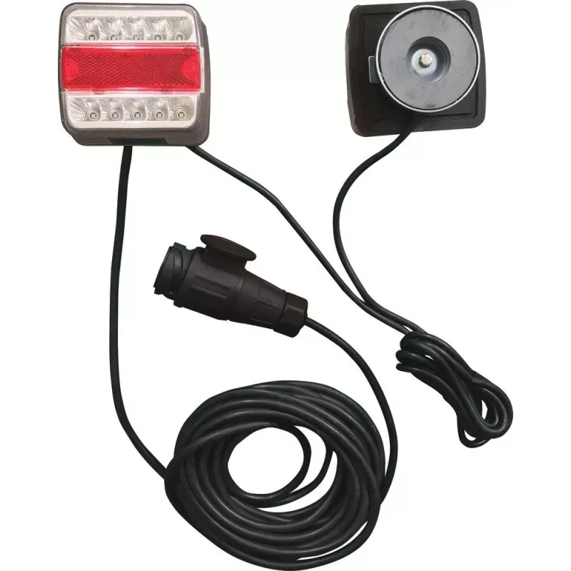 Kit de signalisation arrière LED 12V 7,5m magnétique avec fiche 13 plots- blister