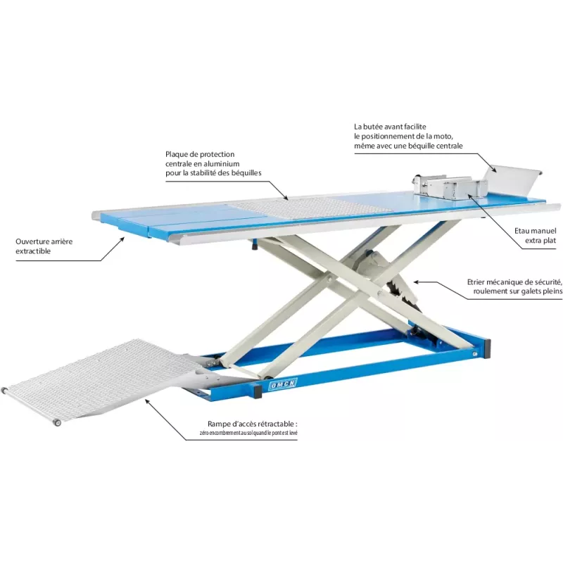 Table élévatrice fixe hydraulique 500kg pour moto