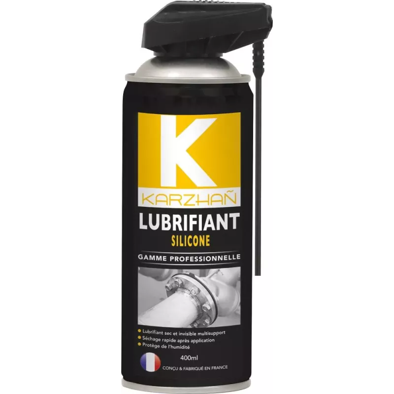 Lubrifiant au silicone avec tête 2 jets - aérosol 400ml