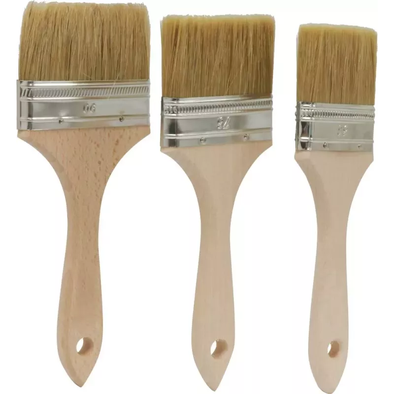 Pinceau plat acrylique 63-76-90mm - lot de 3 pcs