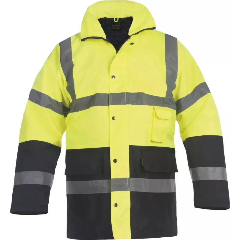 Parka polyester rétroréfléchissant 180 g/m² jaune et bleu