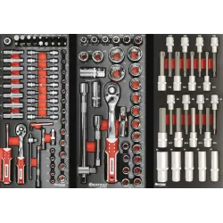 Servante d'atelier 8 tiroirs composée de 249 outils - modules finition métal