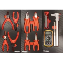 Servante d'atelier 7 tiroirs composée de 248 outils - modules finition carbone