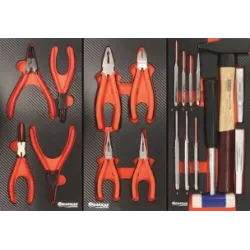 Servante d'atelier 7 tiroirs composée de 198 outils - modules finition carbone