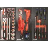 Servante d'atelier 7 tiroirs composée de 107 outils - modules finition carbone