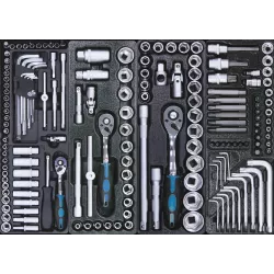 Servante d'atelier 7 tiroirs composée de 243 outils - modules PVC