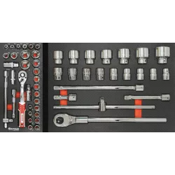 Servante d'atelier XXL 7 tiroirs composée de 170 outils PL - modules finition carbone