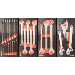 Servante d'atelier XXL 7 tiroirs composée de 170 outils PL - modules finition carbone