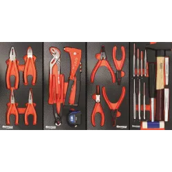 Servante d'atelier XXL 7 tiroirs composée de 170 outils PL - modules finition carbone