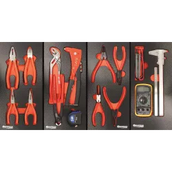 Servante d'atelier XXL 7 tiroirs composée de 177 outils - modules finition carbone