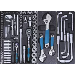 Servante d'atelier 5 tiroirs composée de 160 outils - modules PVC