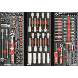 Servante d'atelier 7 tiroirs composée de 212 outils - modules finition métal