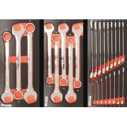 Servante d'atelier 8 tiroirs composée de 212 outils - modules finition métal