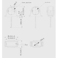 Feu de gabarit LED 10/30V rond rouge/blanc à fixer