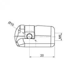 Cage rotule plastique E20 D10