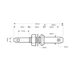 Piton double 22 - 28x191mm, Filetage 1x32mm Cat. 1/2