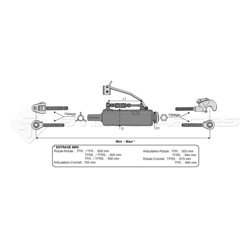 Barre de poussée hydraulique