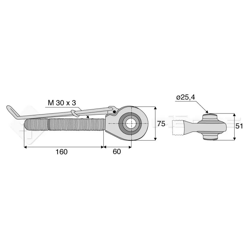 Tirant - rotule Cat.2 30X3