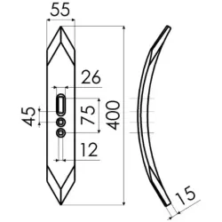 Soc réversible 55X15X400