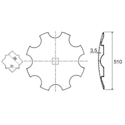 Disque crenele 510x4mm