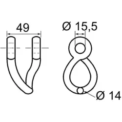 Manille de débrouissailleuse torse fil14mm Ø15,5mm