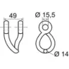 Manille de débrouissailleuse torse fil14mm Ø15,5mm