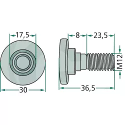 Boulon de couteau Krone M12x32