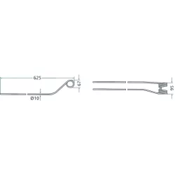 Dent d'andaineur Krone 625x95mm