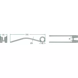 Dent d'andaineur Claas 595x85mm