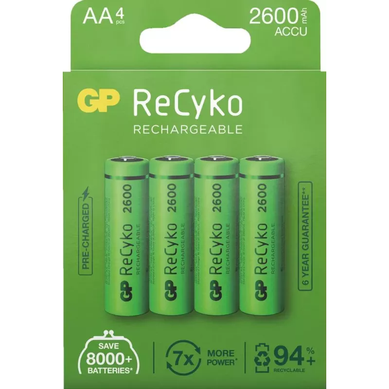 Piles rechargeables Ni-Mh  AA 2600mAh