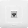 Prise RJ45 encastrée 230V blanc brillant